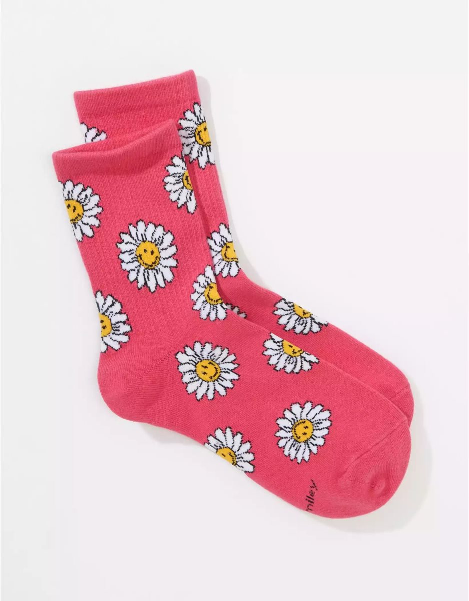 Chaussettes American Eagle AE Smiley Daisy '90s Crew Rose Clair Femme | DZH-64877585